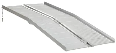 Image de Ramp pliable pour fauteuil roulant, en aluminium léger, avec surface antidérapante - 183 cm
