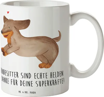Produktbild von Mr. & Mrs. Panda Becher Hundesitter Helden - Weiß - Geschenk, Einzigartig, Danke sagen, Anerkennung, Kaffeetasse, Dankeschön, Tasse, Trinkbecher, Fürsorge, Bedanken