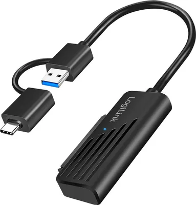 Produktbild von LogiLink USB 3.2 (Gen1) - SATA-Adapter USB-A/USB-C - SATA schwarz