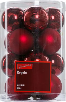 Produktbild von TrendLine Weihnachtskugeln aus Glas Ø 3,5 cm ochsenblut 16 Stück