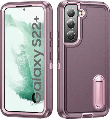 Image de Etui pour Samsung Galaxy S22+ 5G Hybrid Three Layer Rugged Shockproof Protective Case with Stand Purple