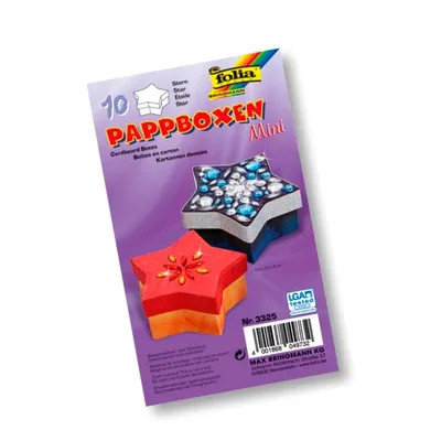 Produktbild von Folia Pappboxen Mini 'Stern', 8,5x7,5x4cm, Karton, Geschenkboxen, natur (10er Pack)
