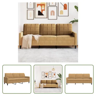 Produktbild von The Living Store 3-Sitzer-Sofa Braun 180 cm Samt
