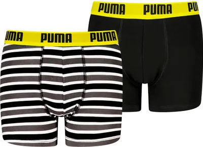 Obrázek produktu pro PUMA CHLAPECKÉ KAŽDODENNÍ PRUHOVANÉ BOXERKY tmavě šedá melírovaná / černá tmavě šedá melírovaná / černá 134/0