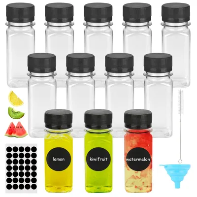12 Nachfüllflaschen 60 ml, wiederverwendbar, mit Trichter & Bürste