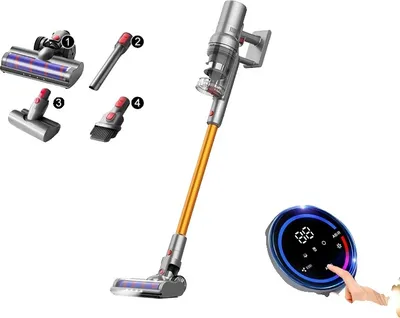 Image de Aspirateur à main, puissance d’aspiration 27000Pa, détection intelligente de la poussière, écran tactile, capacité du réservoir 0,8L, sans fil, UE
