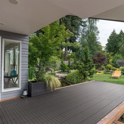 HOME DELUXE - WPC Klickfliese BAVARO - Dunkelbraun - 9 m² - 11 Fliesen á 30 x 30 cm I Klickfliese Terrassenfliese Balkonfliese