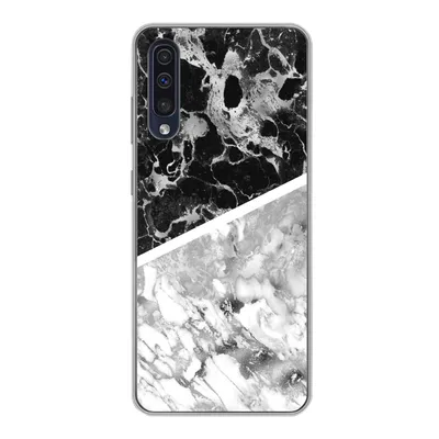 Produktbild von MuchoWow® Handyhülle Schutzhülle Hülle für Samsung Galaxy A30s Marmor - Schwarz - Weiß - Luxus Silikon Softcase Handy Hülle - Karteninhaber