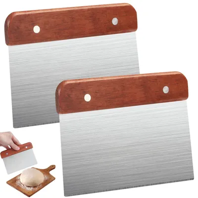 Productafbeelding van Set van 2 deegschrapers met roestvrijstalen mes, 15 cm