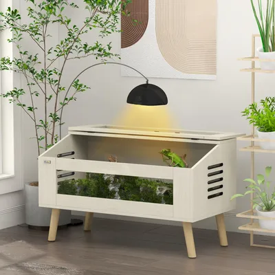 Productafbeelding van Sweiko Reptielenbox, terrarium voor hagedissen, 140 liter, compatibel met verwarmingsmatten, glazen ruit