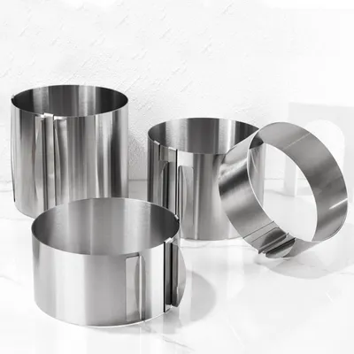 Verstelbare ronde bakringe, 15-30 cm, 4 Höhen, Edelstahl