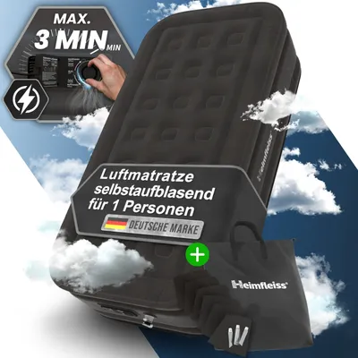 Produktbild von Heimfleiss Luftmatratze selbstaufblasend 100x200 cm Schwarz-Schwarz – Komfortable Schlaflösung