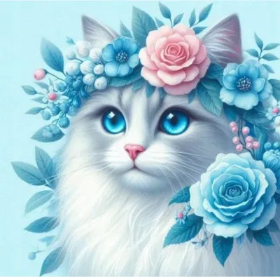 Immagine prodotto di NORIMPEX Diamante dipinto Gatto con di fiori 30x40cm