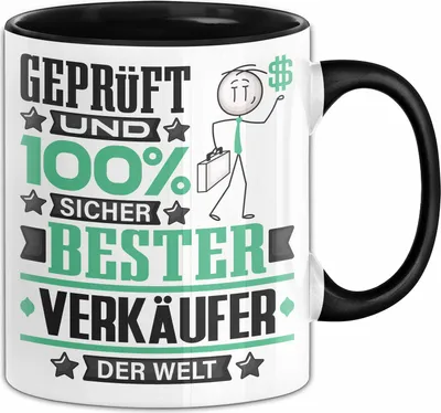 Produktbild von Verkäufer Geschenk Lustiger Spruch für Verkäufer Geschenkidee Bester Verkäufer Der Welt (Schwarz)