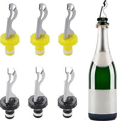 Produktbild von Stück Weinflaschenverschluss, Flaschenhebelverschluss, Weinflaschenverschluss aus Silikon, wiederverwendbarer und universeller Weinverschluss für Champagner-, Wein- und Bierflaschen, hält Wein frisch