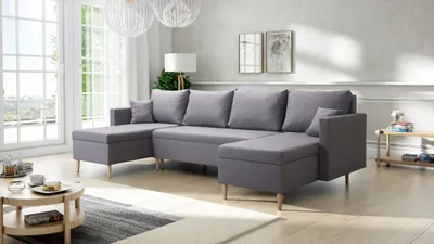 Produktbild von Grau Grosses Ecksofabett Für Wohnzimmer Mit Schlaffunktion Ivar U