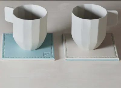 Produktbild von Untersetzer mint/elfenbein, Kunstleder