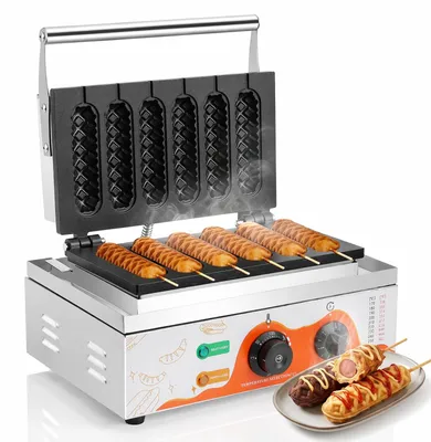 Corn-Dog-Maschine, 6 Einheiten, 1550 W, Edelstahl, 50–300 °C