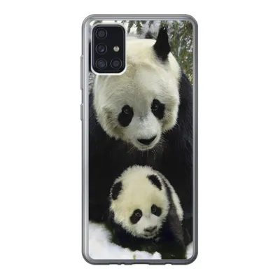 Produktbild von MuchoWow® Handyhülle Schutzhülle Hülle für Samsung Galaxy A52 5G Panda - Jungtier - Schnee Silikon Softcase Handy Hülle - Umschlag