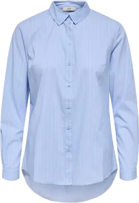 Productafbeelding van Gestreepte dameblouse met lange mouwen, kraag en knoopsluiting
