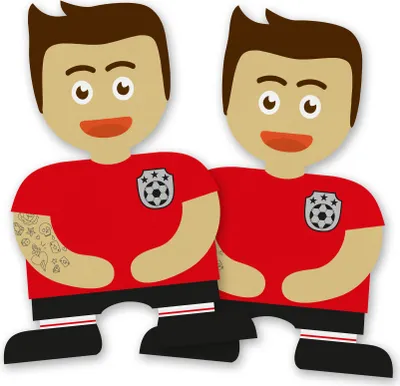 Produktbild von itenga 10x Fußballbande Rot Schwarz Sticker 10 x 14 cm