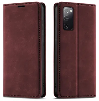 Obrázek produktu pro Obal na telefon Samsung S20 FE s magnetickým zapínáním, vyrobený z kůže, a s ochranným sklem 9H