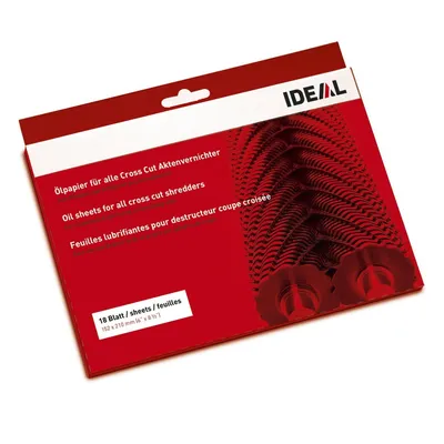 Obrázek produktu pro Olejový papír IDEAL 9000631 pro skartovačku dokumentů 18 listů/balení.