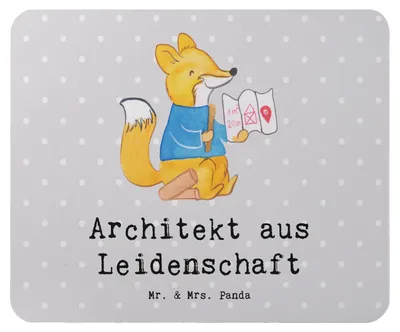 Produktbild von Mr. & Mrs. Panda Mauspad Architekt Leidenschaft - Grau Pastell - Geschenk, Mouse Pad, Lustig, Mousepad, computermatte, Spruch, mousematte, Studium, computer, Witzig