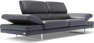 Produktbild von Couch 2 Sitzer Sofa 100% Italienisches Leder Couch Design Polster Modern Schwarz