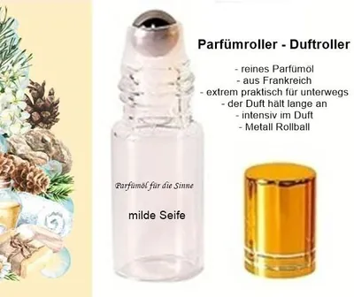 Produktbild von GKA Parfüm Duftroller Parfümroller milde Seife Roll-On für unterwegs Parfümöl aus Frankreich sehr intensiv
