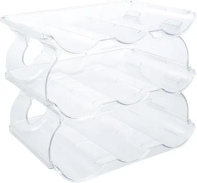 Produktbild von Kunststoff-Weinflaschenhalter – stapelbar – Wasserflaschenhalter für den Kühlschrank – Organizer für die Küche