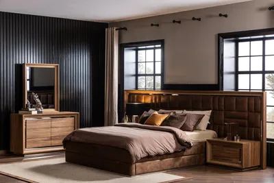 Produktbild von Schlafzimmer Set Komplett Kleiderschrank Nachttische Bett Schrank  5tlg.