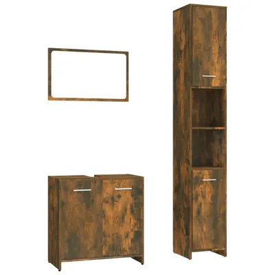 Immagine prodotto di vidaXL Set di mobili da bagno a 3 pezzi in legno di quercia affumicata