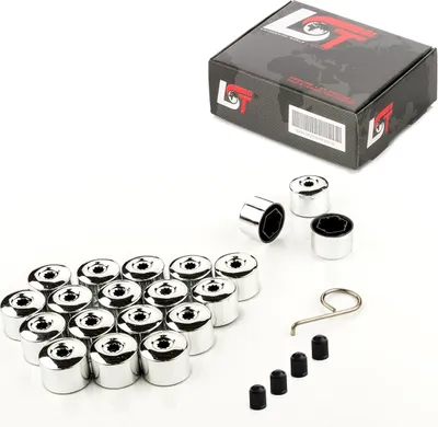 Produktbild von 20x Radschraube Kappen 17mm chromfarben für KIA HYUNDAI DAEWOO DAIHATSU