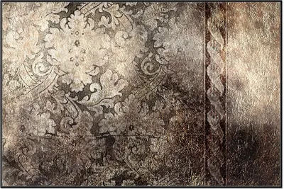 Produktbild von Wallario Wandbild Schnörkelmuster in dunkelbraun, Größe: 61 x 91,50 cm, Poster mit schwarzem Aluminiumrahmen