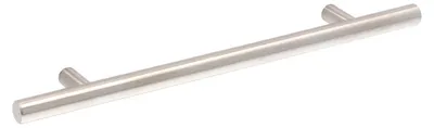 Imagen del producto de Manija para muebles, acero inoxidable, distancia entre agujeros de 160 mm, acabado en acero inoxidable satinado