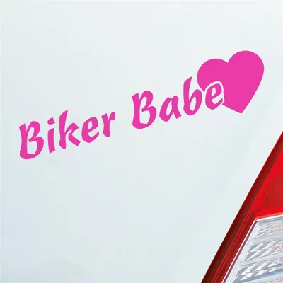 Produktbild von Auto Aufkleber Biker Babe Bikerbabe Motorrad Frau 19x4 cm Pink Sticker Heckscheibenaufkleber