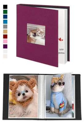 Productafbeelding van Fotoalbum 10x15 cm - 50 insteekhoezen - 2 pakketten - Leinen - Violett