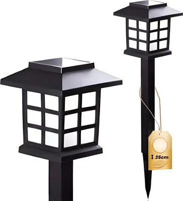 Zdjęcie produktu dla Lampa ogrodowa LED Solarna Wbijana LANTERN DOMEK 4000K Czarna