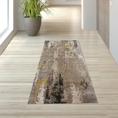 Immagine prodotto di Tappeto con motivo astratto, marrone, dimensioni: 80 x 150 cm
