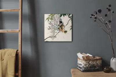 Produktbild von Coloray Hodiny Unikátní 30x30 cm  Tiché hodiny Pro obývací pokoj a kuchyň Nástěnné hodiny Plátno Bílé ručičky hodin - Rozměry zvířecího ptáka