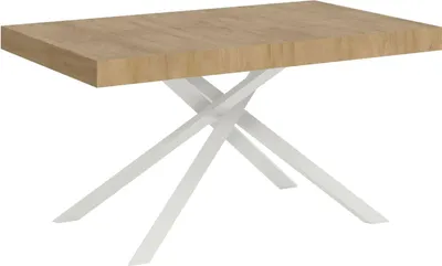 Immagine prodotto di ITYHOME - Tavolo allungabile 140/400x90 cm Karida quercia natura gambe bianche