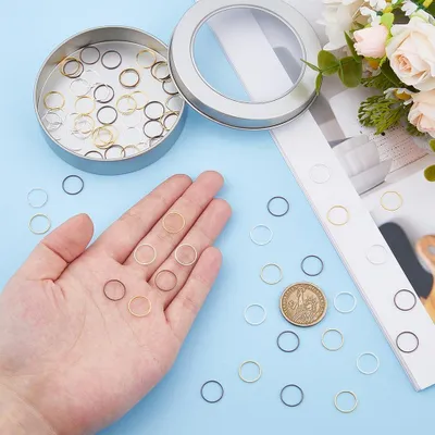 Produktbild von 72 Stück runde Maschenmarkierer in 3 Farben aus Metall für Stricken und Häkeln