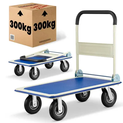 Zdjęcie produktu dla Wózek platformowy transportowy magazynowy 300 kg HIGHER koła pełne