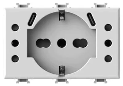 Zdjęcie produktu dla Gniazdo USB P503 bticino matix białe uniwersalne ładowanie