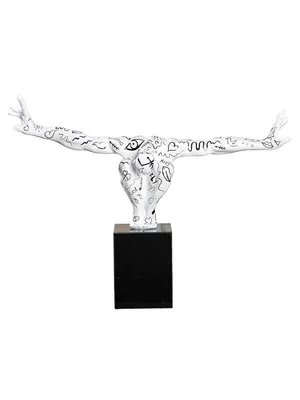 Zdjęcie produktu dla Casablanca Skulptur, "Modern Art", Einliniendesign, Kunstharz, Marmor, weiß, , L. 21 cm, B. 75 cm, H. 45 cm 52145