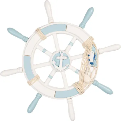 Immagine prodotto di Decorazione Clayre & Eef Ø 34x3 cm Bianco Blu MDF