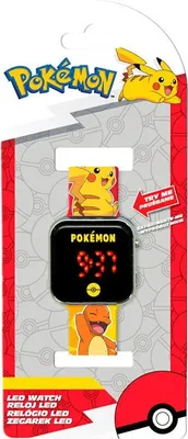 Zdjęcie produktu dla Zegarek LED Pokemon z regulowanym paskiem i funkcją podświetlenia