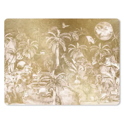 Produktbild von MuchoWow® Mauspad Mousepad Dschungel - Gold - Kinder - Pflanzen - Tiere 23x19 cm - Mousepads - Maus Mat - Pad - Mausunterlage - Schreibtischunterlage - Mauspad