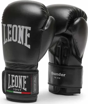 Image de Gants de boxe Leone1947 Thunder en similicuir, noir, 10 oz, noir, 10 oz